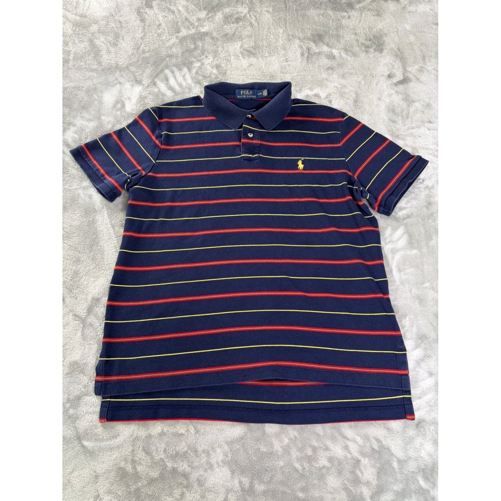 Polo Ralph Lauren Mens L Striped Short Sleeve Embroidered Side Vents